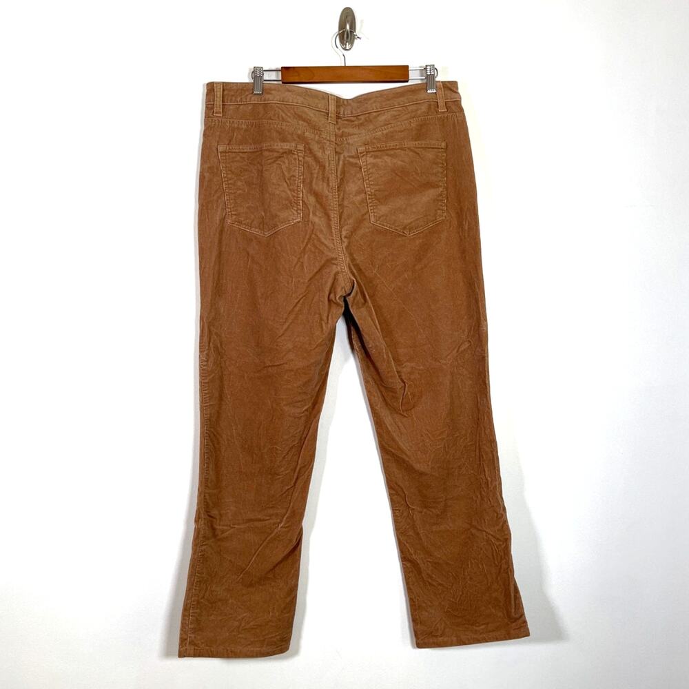 Talbots Brown Corduroy Straight Leg Pants High Rise Sz 14 Fall Classic Heritage - Picture 2 of 7